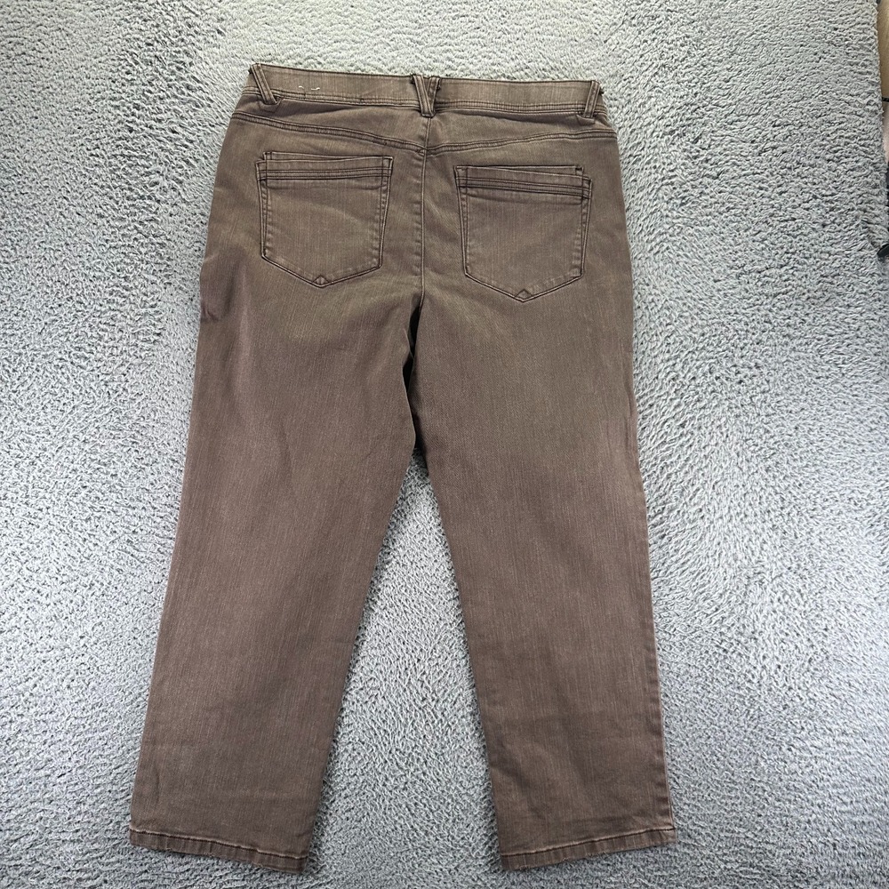 Democracy Ab Technology Jeans Womens 16 Brown Cotton Denim Straight Leg Stretch - Picture 5 of 11